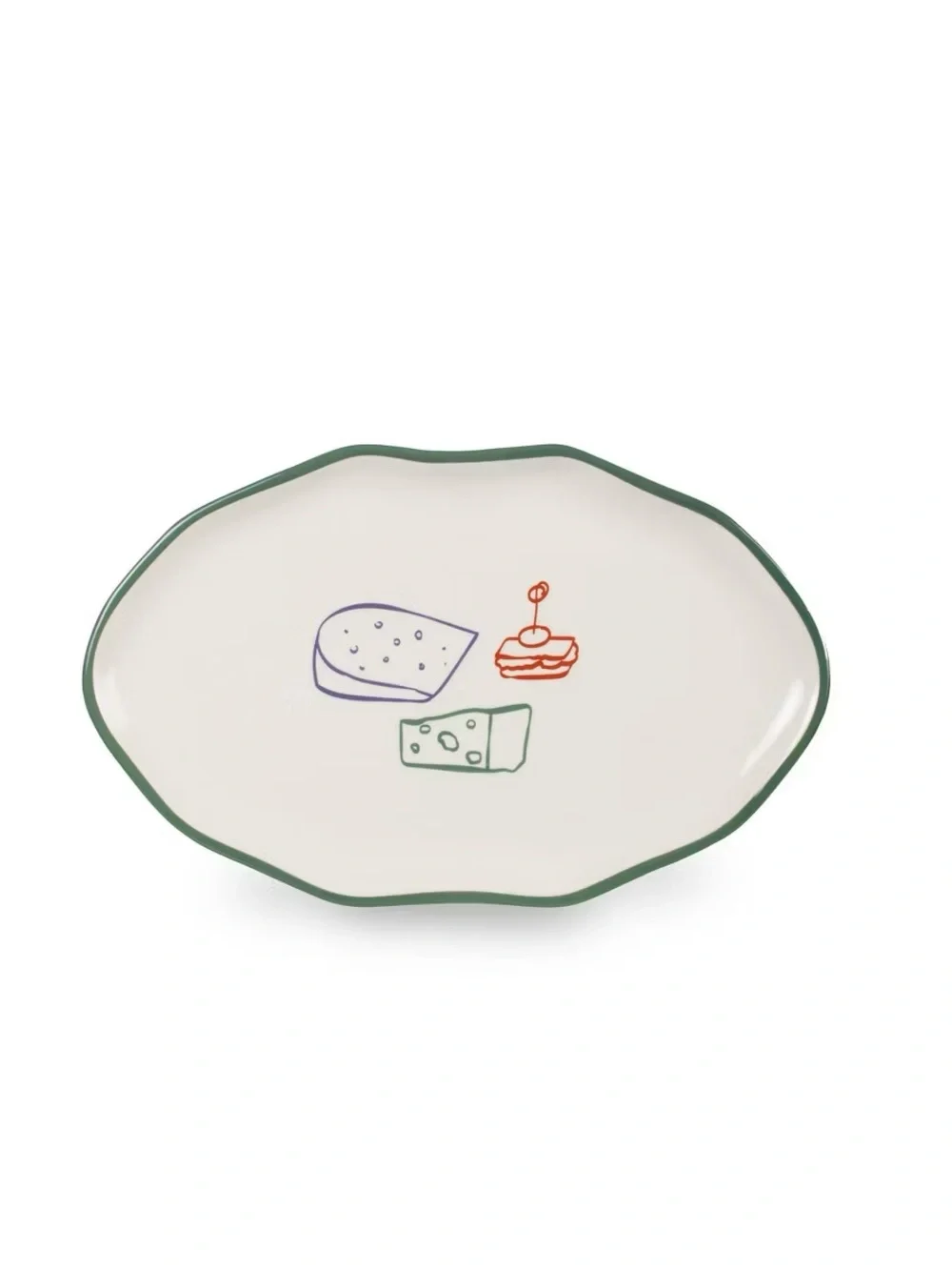 Ceramic Small Oval Serving Tray Platter Cheese - Bullseye's Playground